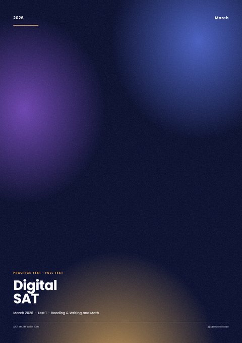 Digital SAT March 2026 Test 1 cover