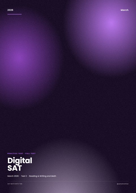 Digital SAT March 2026 Test 3 cover