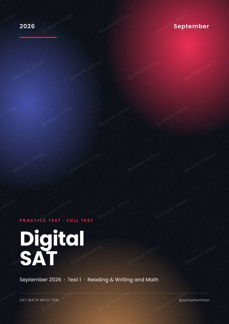 Digital SAT September 2026 practice test cover